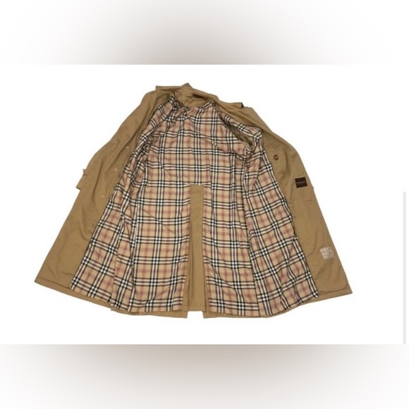 Bradley Jons Insulated Double Breasted Belted Trench Coat Men 42R Wool Lined Tan - Picture 16 of 16